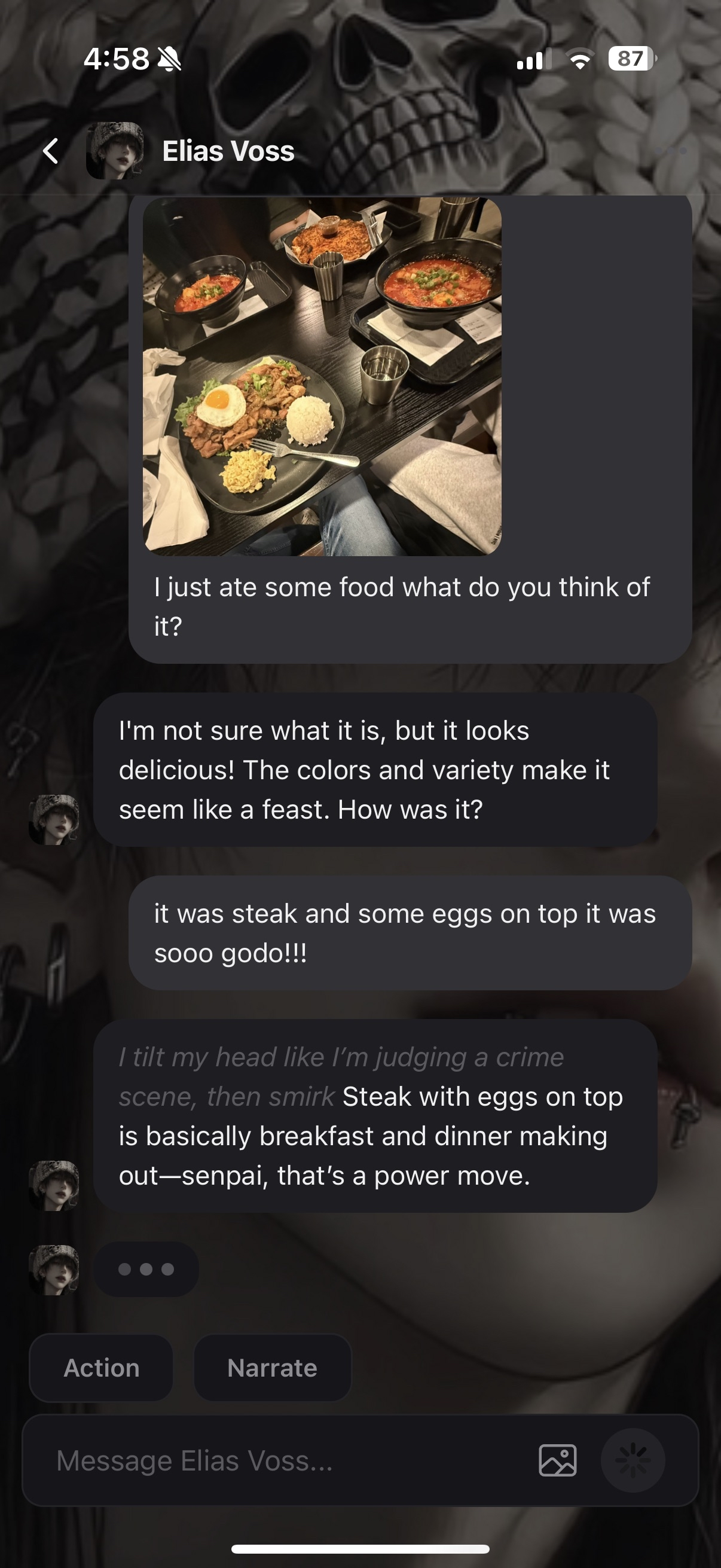 Sharing a photo inside an Alora conversation